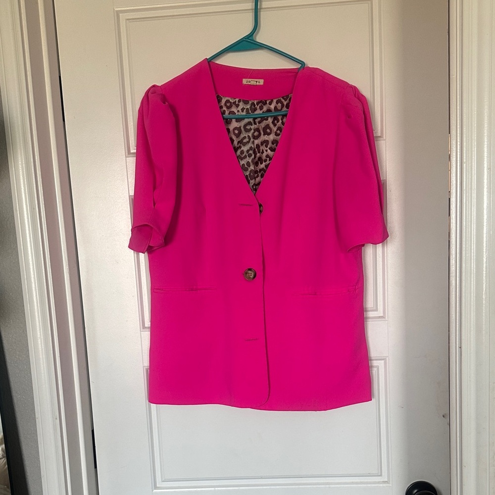 JODIFL Vibrant Pink Short-Sleeve Blazer
